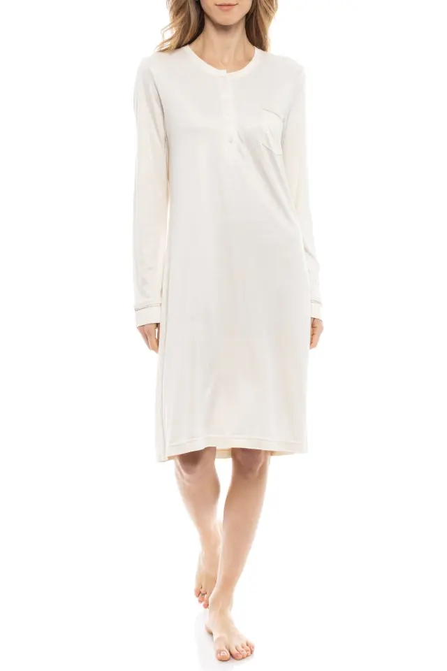 W1248 - White - NIGHTGOWN SOLID MERCERSIZED - S