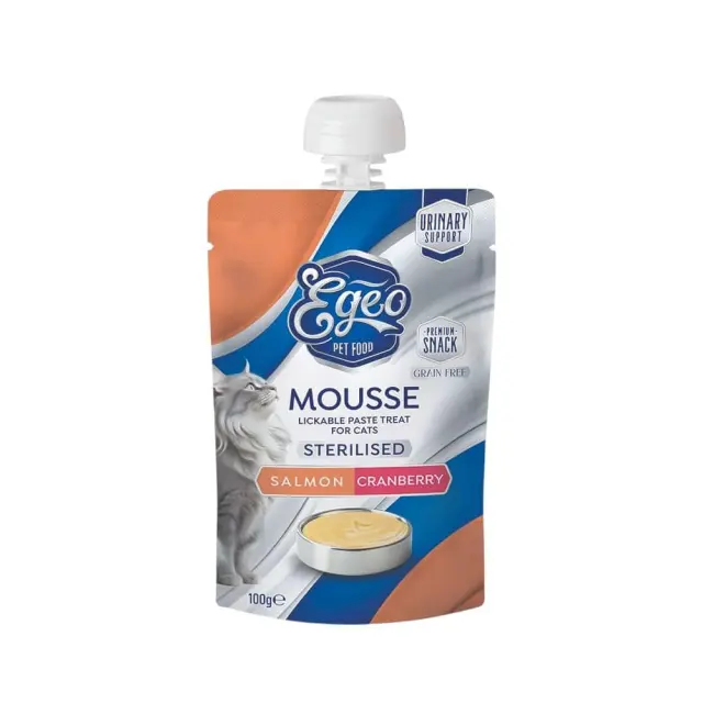 Egeo Cat Sterilized Mousse Με Σολομό & Κράνμπερι 100gr Μονόχρωμο