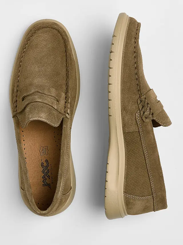 Imac Μοκασίνια-Loafers Ανδρικό δέρμα Nubuck Καφέ IMA/751160 TORTORA 3