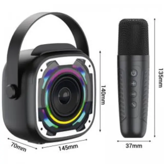 Φορητό Ηχείο Bluetooth Blavec WS-08 Karaoke Idol με 2 Μικρόφωνα 8W Μαύρο N71056 2