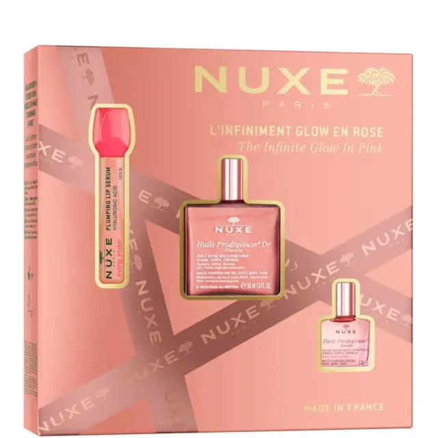 Nuxe Promo The Infinite Glow In Pink Very Rose Lip Serum 8ml & Huile Prodigieuse Or Florale 50ml & Huile Prodigieuse Florale 10ml