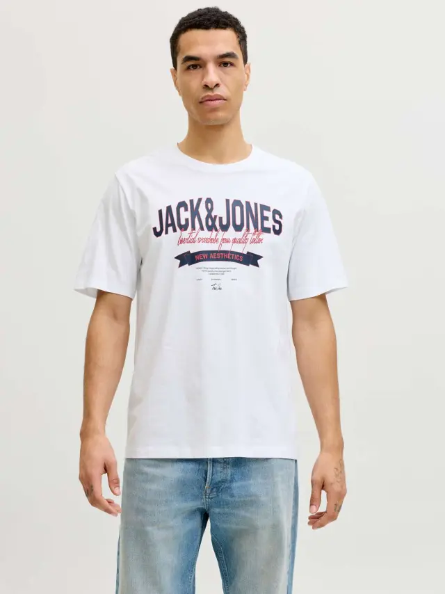 JJELOGO TEE SS O-NECK 2 COL SS26 SN Bright White