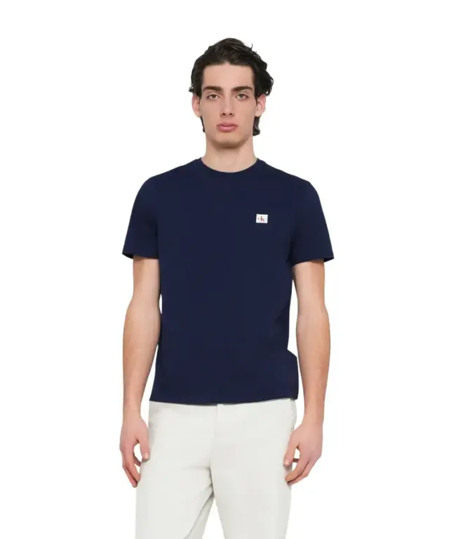 Calvin Klein - Ανδρικό T-shirt Cotton Badge Regular Fit LV04RC272G-WFW Μπλε Σκούρο - M