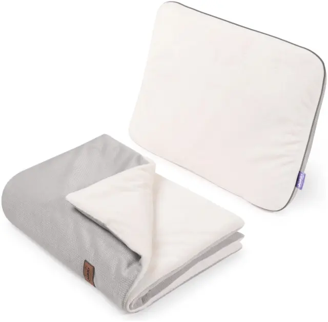 Κουβέρτα 2 Όψεων 55x75cm και Μαξιλάρι Velvet Ecru Plusz Grey 5904506813216