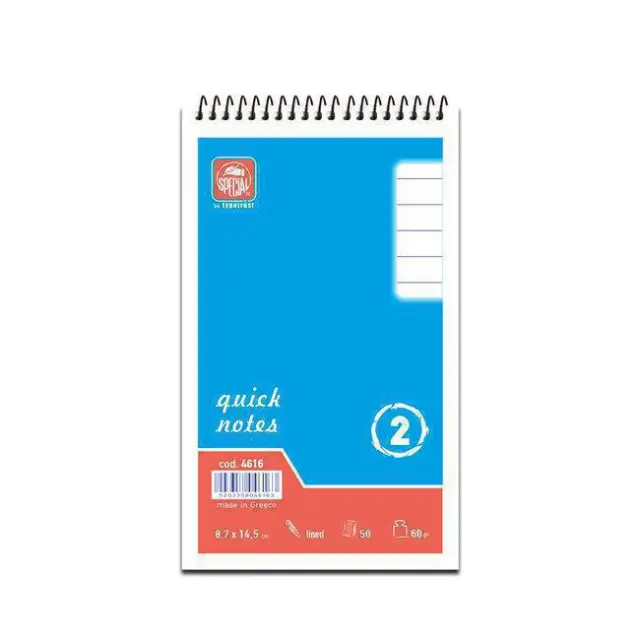 Typotrust Μπλοκ Σπιράλ Quick Notes Ριγέ 8,7x14,5 Νο2 (4616)