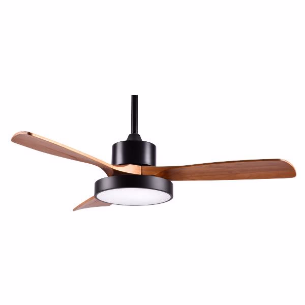 Ανεμιστήρας οροφής μαύρο ξύλο LED Φ122 DC 35W με τηλεχειριστήριο Σκούρο Καφέ Σκούρο ξύλο