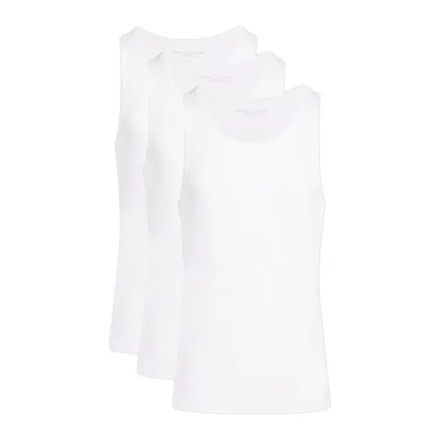 Tommy Hilfiger Ανδρικό Φανελάκι Premium Essential Flag Tank Top - Τριπλό Πακέτο, Χρώμα Λευκό-Λευκό-Λευκό