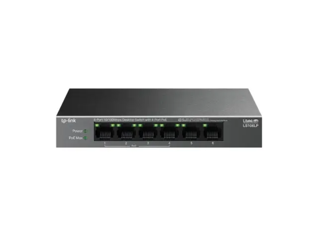 TP-Link Switch 6-Port 10/100Mbps 4-Port PoE (LS106LP)