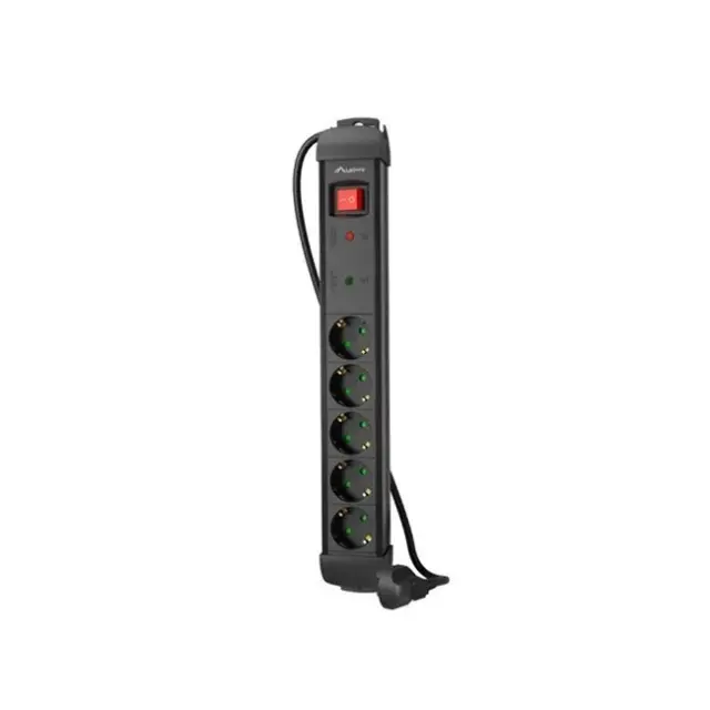 Lanberg Power Strip SP1 1.5m 5x Schuko Black (SP1-05F-0150-BK)