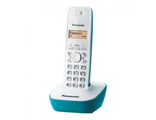 Ασύρματο Ψηφιακό Τηλέφωνο Panasonic KX-TG1611GRC Λευκό-Τυρκουάζ με Αναγνώριση Κλήσης, Λειτουργία Αφύπνισης και Φωτιζόμενη Οθόνη 2