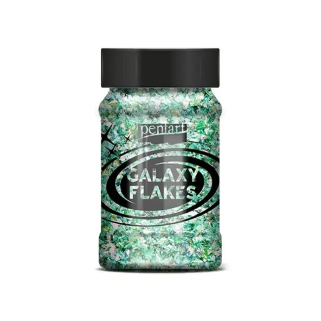 Galaxy Flakes Pentart,15 g Earth green