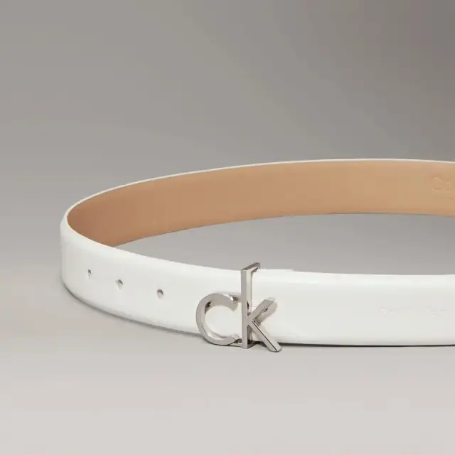Γυναικεία Δερμάτινη Ζώνη Calvin Klein K60K613156 YAO Λευκή Άσπρο - 85 2