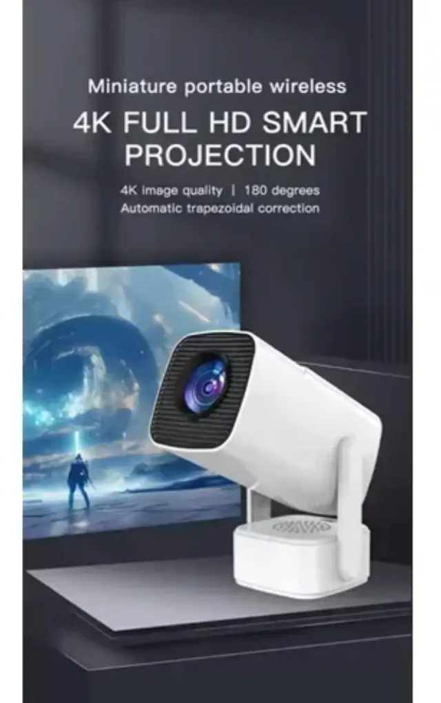 Portable Projector 4K HD με Wi-Fi και Ενσωματωμένο Ηχείο Λευκός 2
