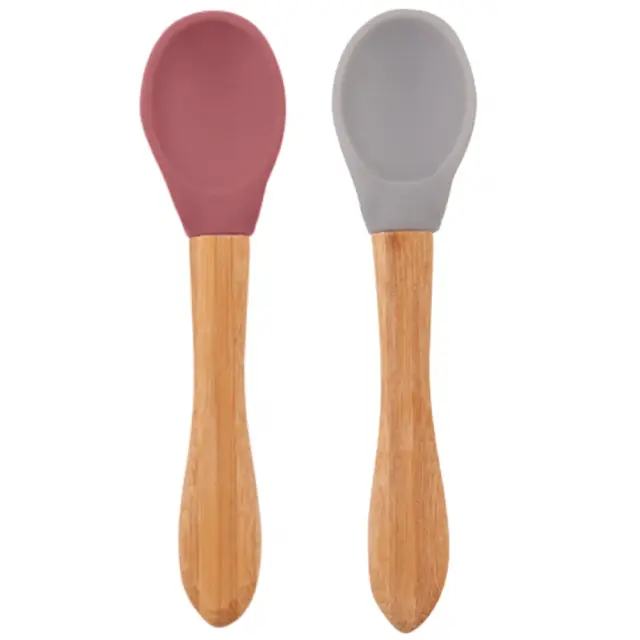 Bamboo σετ 2 κουτάλια Oioi Bordeaux/Grey 1060009