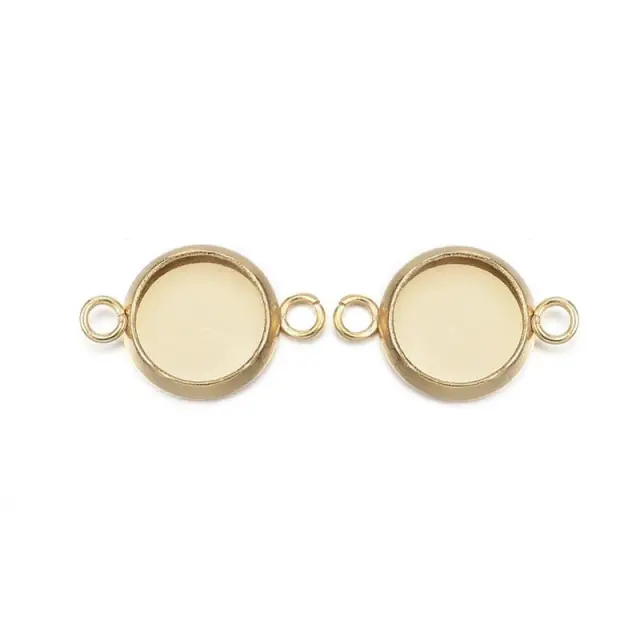 Σύνδεσμος Ανοξείδωτο Ατσάλι 304 Golden 16x10x2mm με Καστόνι 8mm - 5τεμ