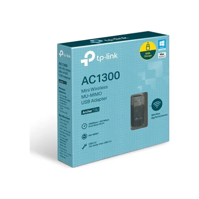 Κάρτα Δικτύου TP-LINK Archer T3U, AC1300 Mini Ver:1.0 Wireless Dual Band USB Adapter 2