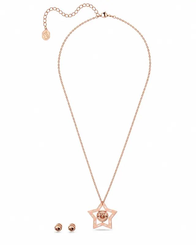 Swarovski Stella 5622730 Γυναικείο Σετ Κοσμημάτων Αστέρι Rose Gold με Λευκά Zirconia - One Size 3