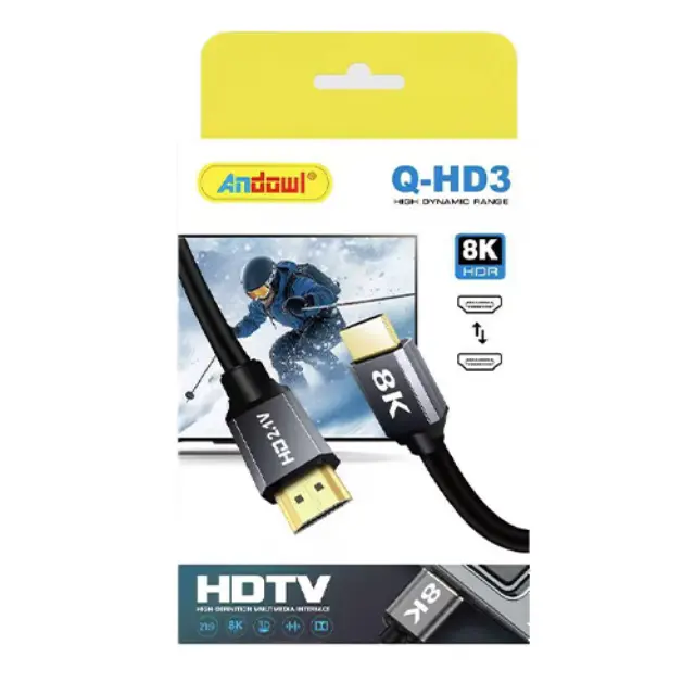 Andowl Q-hd3 HDMI 2.1 Cable HDMI male - HDMI male Μαύρο