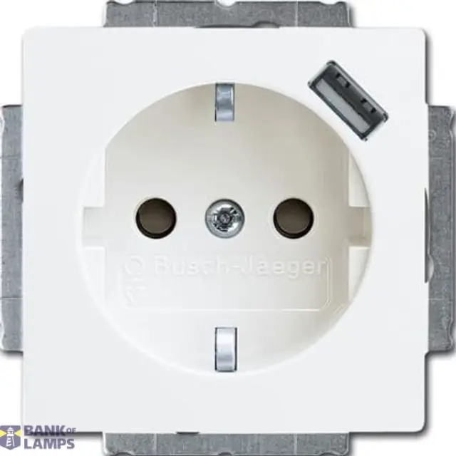 20 EUCBUSB-94-507 Cover Plates (partly incl. Insert) Protective Contact (SCHUKO) with USB A alpine white - Basic55