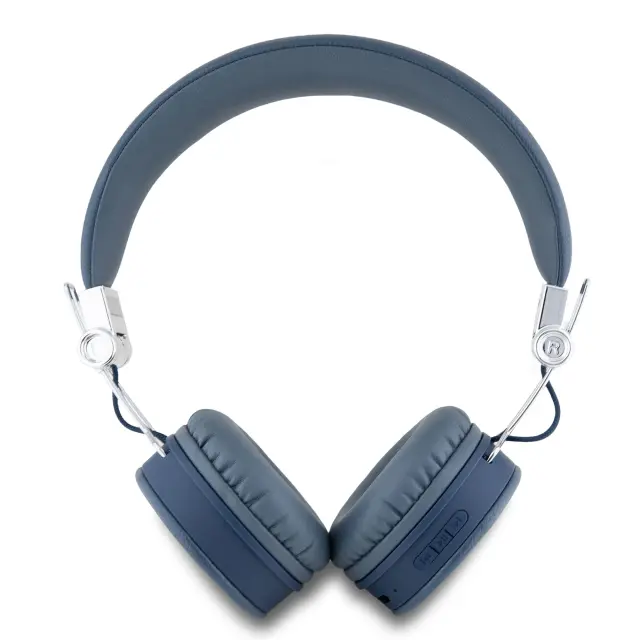 Guess PU Grained Triangle Logo ENC Wireless Headphone Blue 3
