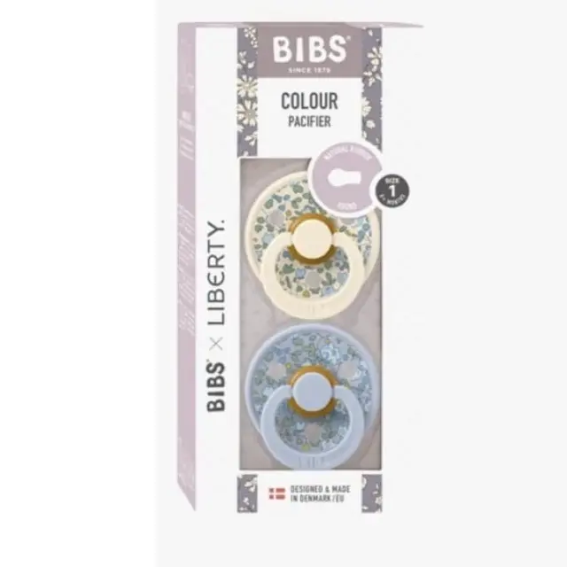 Bibs Liberty Πιπίλες Καουτσούκ 2τμχ Eloise Dusty Blue Mix 0+m 3