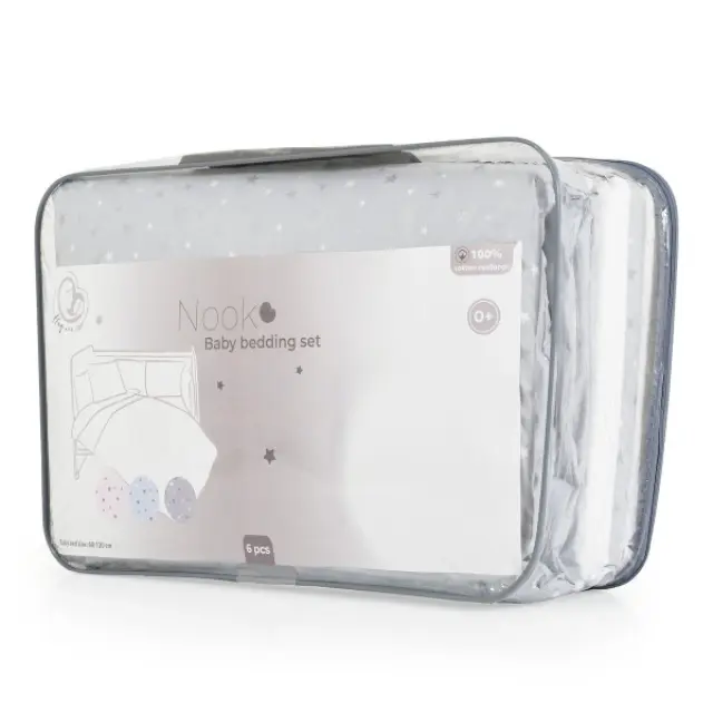 Hugzzz Σετ Κούνιας 6T. 60*120cm Nook Grey Stars 3800146270544 2