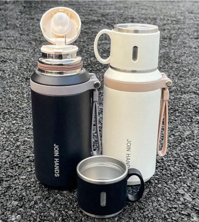 Φορητό παγούρι-θερμός με κούπα - 650ml - 954149 - Purple 2