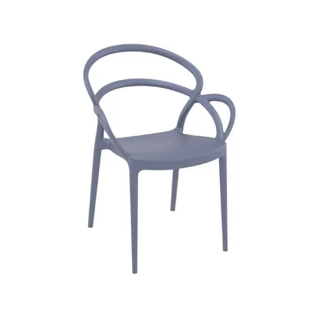 Πολυθρόνα Στοιβαζόμενη MILA Ανθρακί PP 57x56x82cm