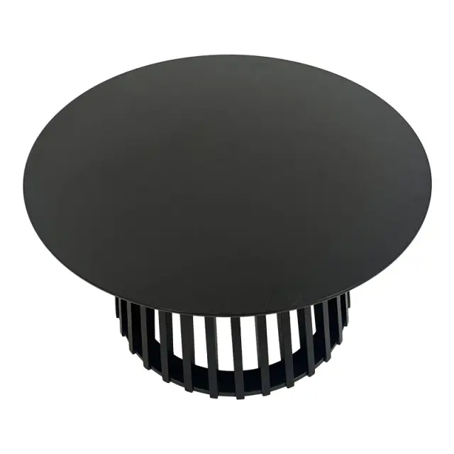 Τραπέζι σαλονιού Domonic pakoworld mdf σε μαύρη απόχρωση Φ80x45εκ 3