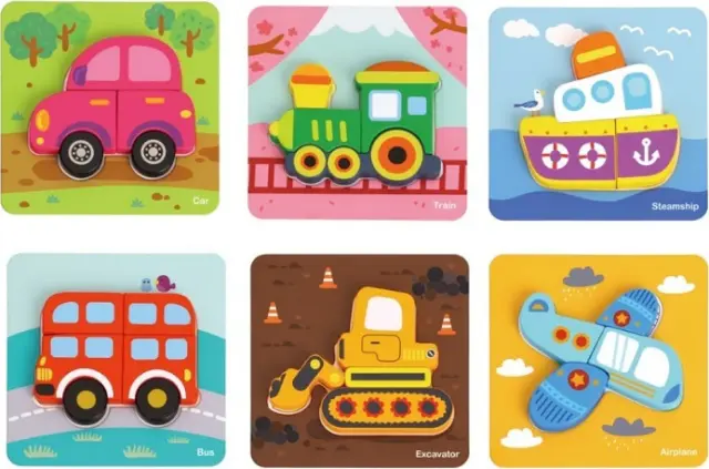 Tooky Toy Ξύλινα Παζλ Μέσα Μεταφοράς TL635