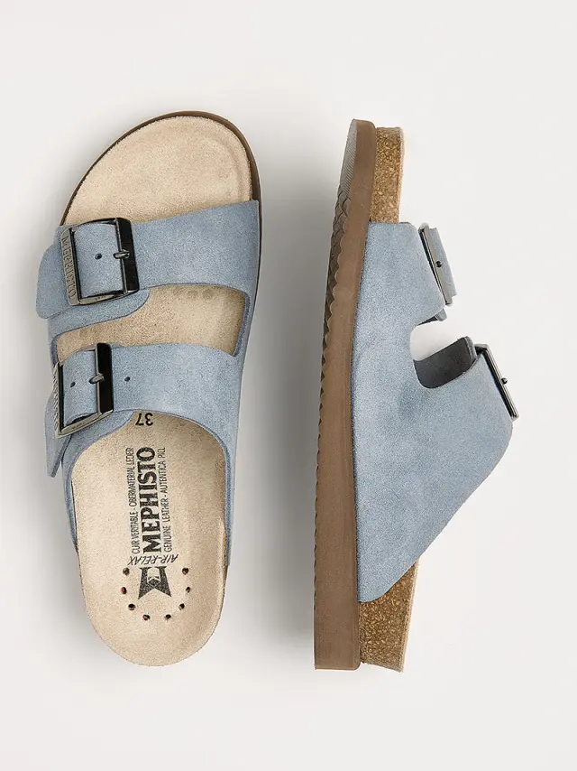 Mephisto Πέδιλα Γυναικείο δέρμα Nubuck Μπλέ MEP/HESTER SEA BLUE 3