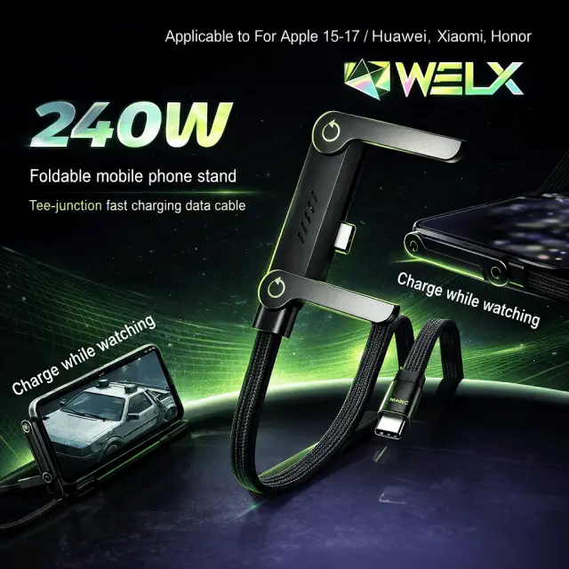 WELX WL8 Turbodock USB-C cable 240 W with foldable stand 2