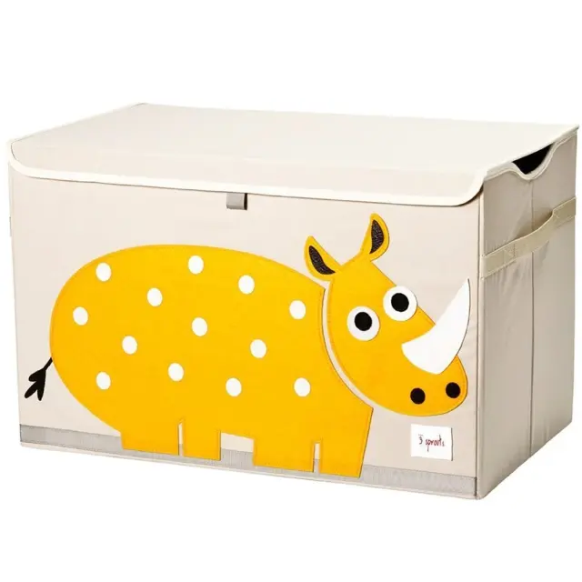 3 sprouts Καλάθι Για Παιχνίδια Με Καπάκι Rhino Yellow - 0812895000559 - 0317-ITCRHN