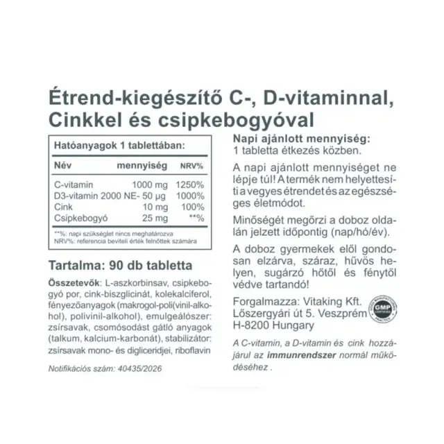 Vitaking Vitamin C + D3 + Zinc Bisglycinate + Rosehip 90-tablets 2