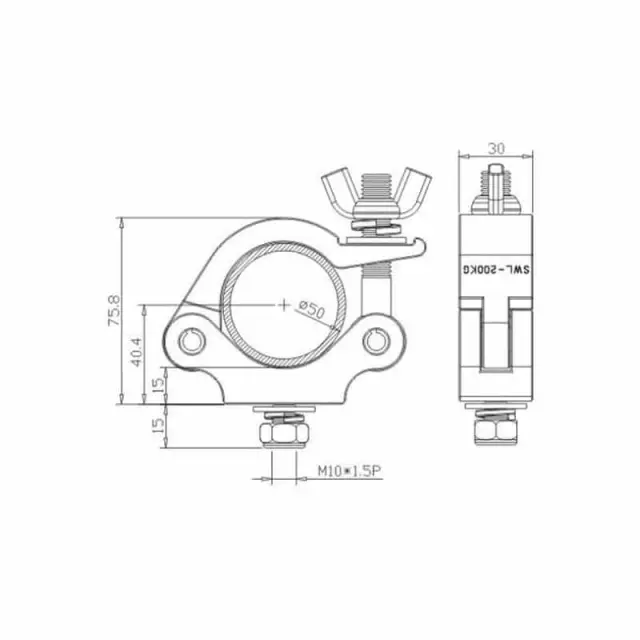 STAND4ME BRACKET CLAMP FOR LIGHTS Up To 200KG 50mm Black 3