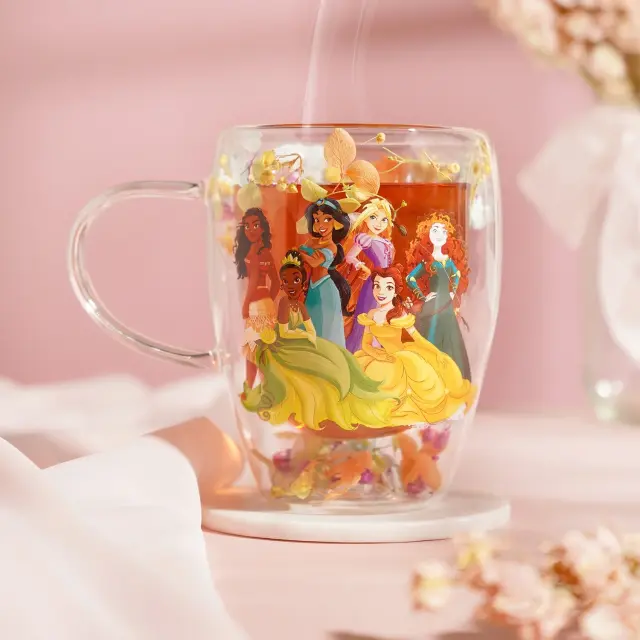 Κούπα γυάλινη DISNEY PRINCESS - Princess - Glass mug with Dried Flowers 300ml DI2333 3