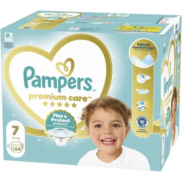 Pampers πανες Premium Care Megapack No7 (15kg+) Βρεφικές Πάνες, 64τεμ