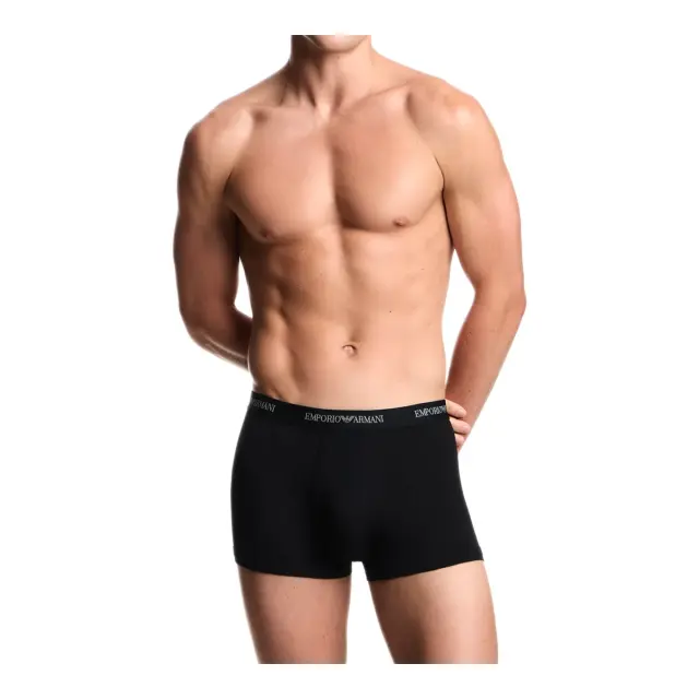 Emporio Armani Ανδρικό Boxer Core Logo Waistband - Τριπλό Πακέτο, Χρώμα Μαύρο-Μαύρο-Μαύρο 2