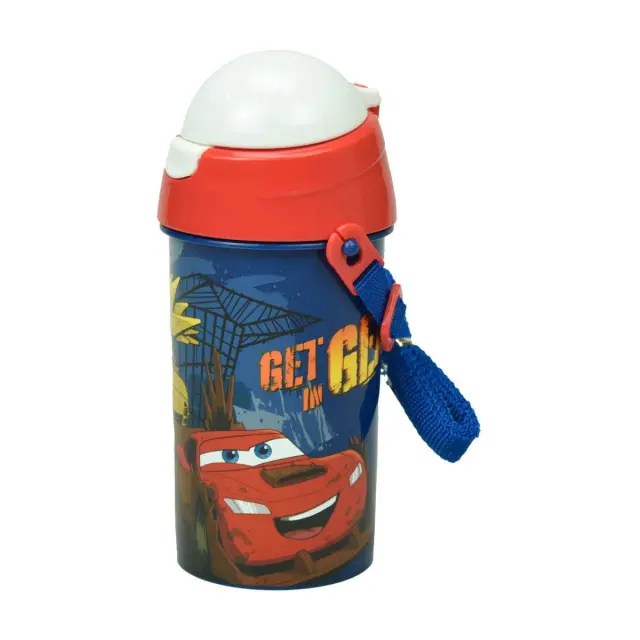 Gim Παγούρι Πλαστικό με Καλαμάκι 500ml Cars (552-72209)