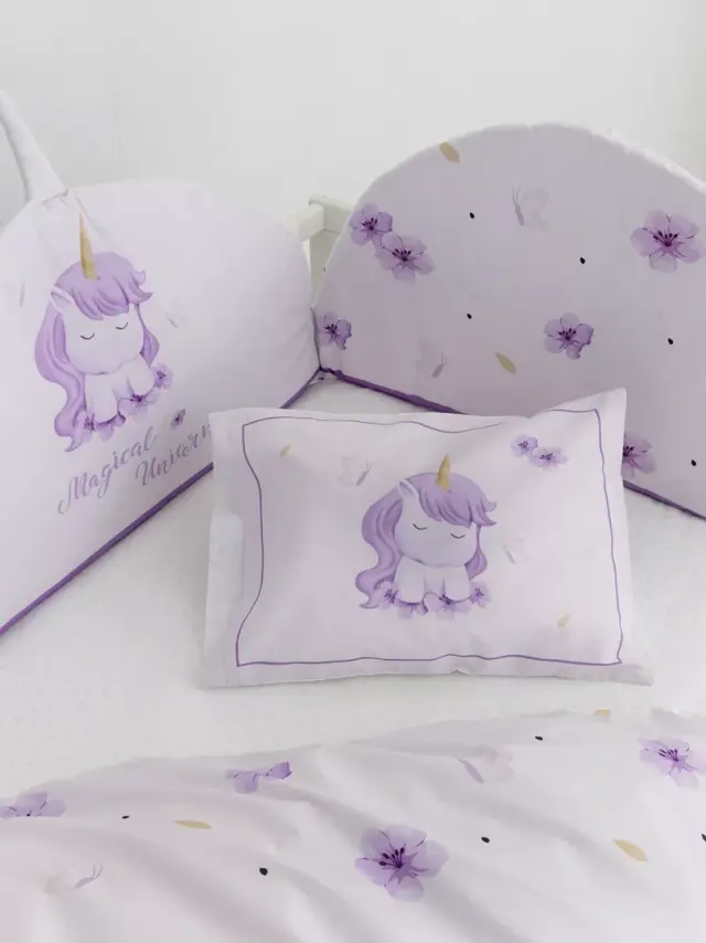 Πάντα Κούνιας 40x200 Nima Magical Unicorn Λιλά 100% βαμβακερό