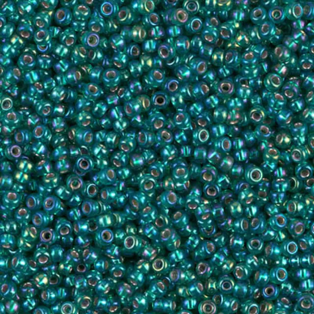Χάντρα Miyuki Round Rocailles 11/0 - 1017 - Silver Lined Emerald AB ~10gr