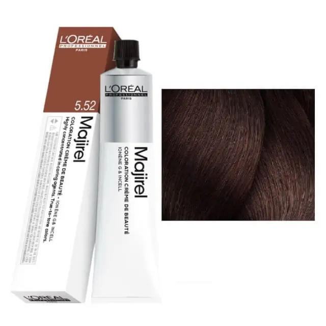 L’Oréal Profeffessionel Majirel Βαφή Μαλλιών 50ml 5,52-Καστανό Ανοικτό Ακαζού Ιριζέ