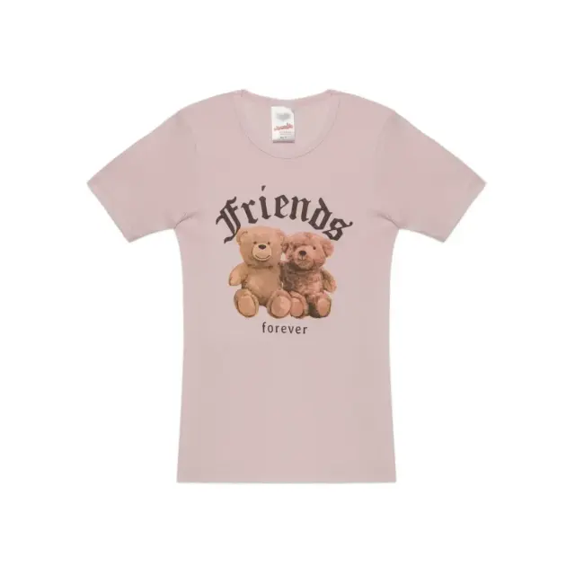 Minerva Παιδικό Φανελάκι Κορίτσι Teddy Bears Friends Forever, Χρώμα Ροζ - 10 Y