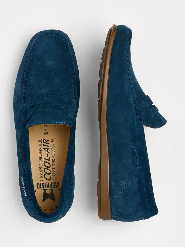 Mephisto Μοκασίνια-Loafers Ανδρικό δέρμα Nubuck Μπλέ MEP/ALYON MULBERRY 3
