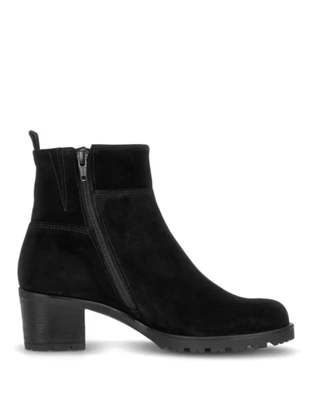 Gabor Μποτάκια με Τακούνι Γυναικείο δέρμα Nubuck Μαύρο GAB/803202 002-BLACK - 39 3