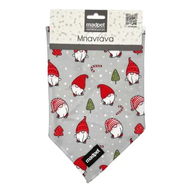 Madpet Μπαντάνα Xmas Santa Μονόχρωμο - S