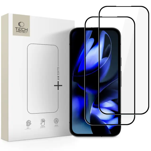 Tech-protect Glass Fit+ 2-pack Google Pixel 9a / 10a Black