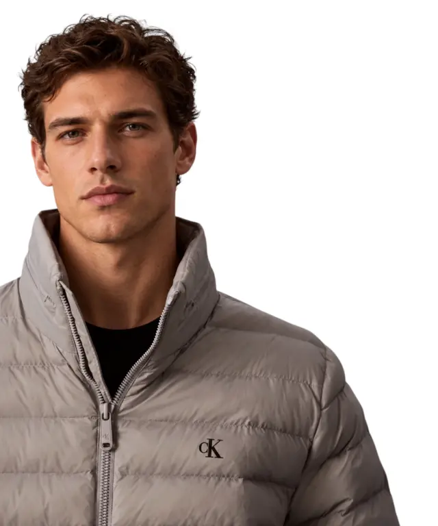 Calvin Klein - Ανδρικό Χειμωνιάτικο Μπουφάν Ls Nyln Md Wt Hdd F LV04RC511G-P87 Γκρι 2