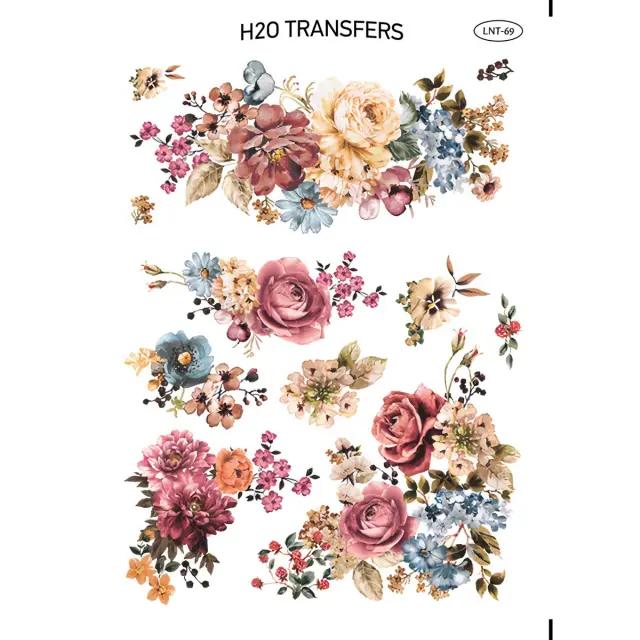 Χαρτί Easy Transfer, Γιρλάντες με λουλούδια, LNT-69, 25x35cm