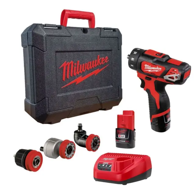 Milwaukee 4933447836 - Δραπανοκατσάβιδο Μπαταρίας Αποσπώμενων Κεφαλών 12V Li-ion, M12 BDDX SET-202C με 2 Μπαταρίες των 2Ah (2x 2Ah) + Φορτιστή + Βαλίτσα